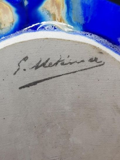 Gilbert METENIER (1876-?). Vase à anses en...