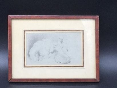 Ecole du XXème siècle. Vautours, crayon sur...