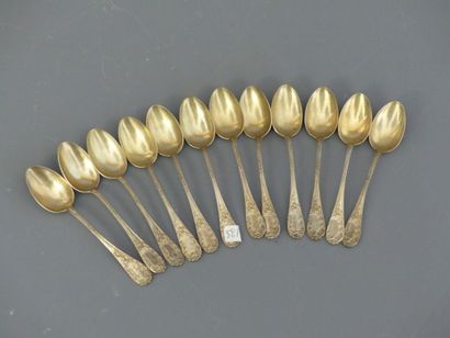 PUIFORCAT, 12 cuillères à dessert argent...