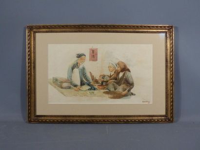 NAM HUNG, scène quotidienne japonisante,...