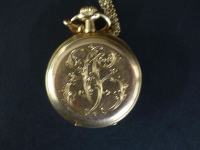 Montre gousset en or jaune marquée Petry...