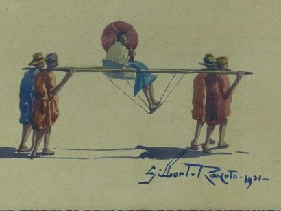 Gilbert RAKOTO (XIX-XX), figures en frise,...