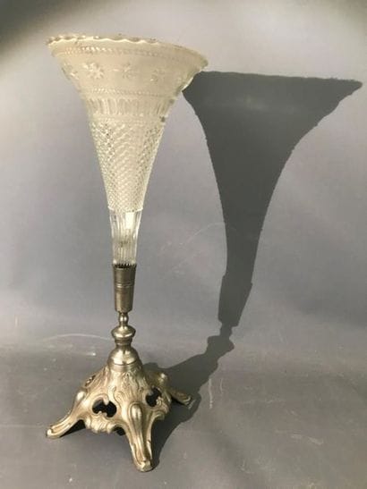 Soliflore en verre et métal 
Soliflore à...