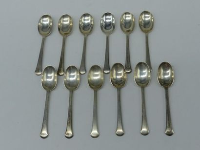 Douze petites cuillères à moka (art déco),...