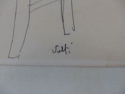 Antoniucci VOLTI (1915-1989) Nu assis, Encre...