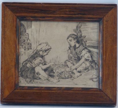 DEHODENCQ. Scène orientaliste. 
d'après Alfred...