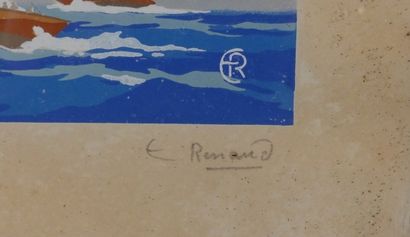 RENAUD. Voiliers
Ecole du XXème siècle, Voiliers,...