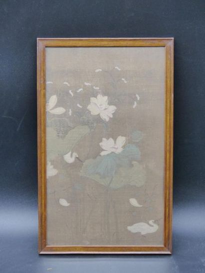 CHINE. Estampes aux volatiles. Dimensions...
