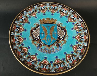 LONGWY, coupe à décor de blason lorrain aux...