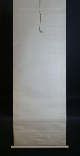 Peinture figurant des carpes koï
JAPON. kakemono....