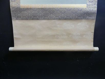 Peinture figurant des carpes koï
JAPON. kakemono....