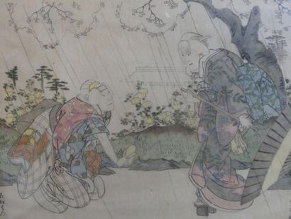 TOYOKUNI. Estampe représentant des geisha
JAPON....