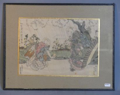 TOYOKUNI. Estampe représentant des geisha
JAPON....