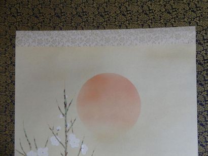 Peinture figurant des grues
JAPON Kakemono...