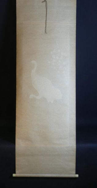 Peinture figurant des grues
JAPON Kakemono...