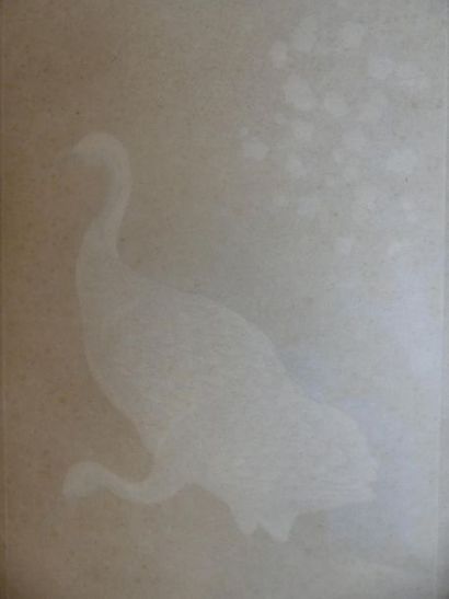 Peinture figurant des grues
JAPON Kakemono...