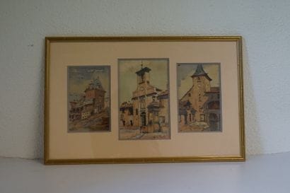 Jean-Louis FAURE(1931-).Suite de quatre aquarelles...
