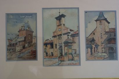 Jean-Louis FAURE(1931-).Suite de quatre aquarelles...