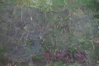 Pierre ROUX ) Le Bellay en Vexin. huile sur...