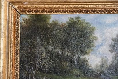 19th century school, Cow Landscape, oil on...