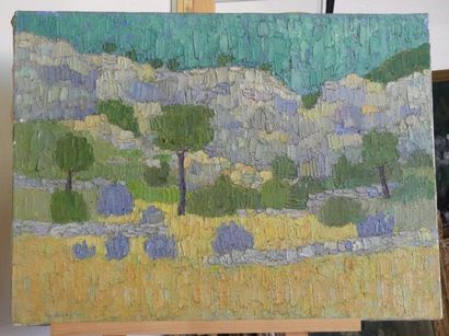 Georges AKOPIAN . Paysage provençal. huile...