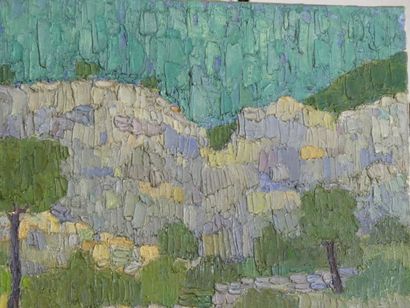 Georges AKOPIAN . Paysage provençal. huile...