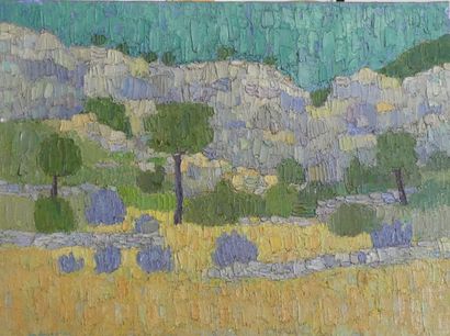 Georges AKOPIAN . Paysage provençal. huile...