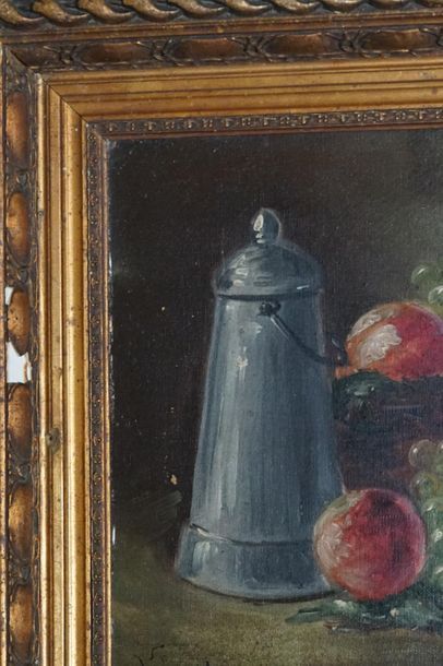 Nature morte aux raisins Huile sur toile
French...