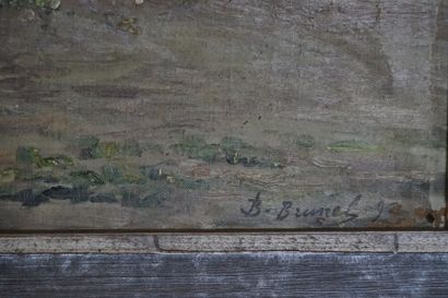 Bernard BRUNEL (XIX-XXth). landscape, oil...
