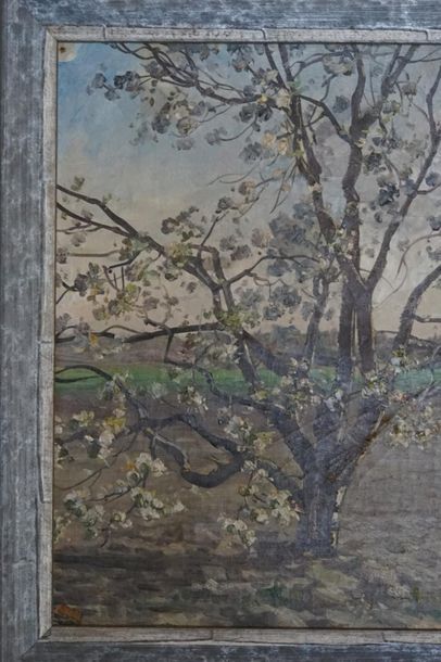 Bernard BRUNEL (XIX-XXth). landscape, oil...