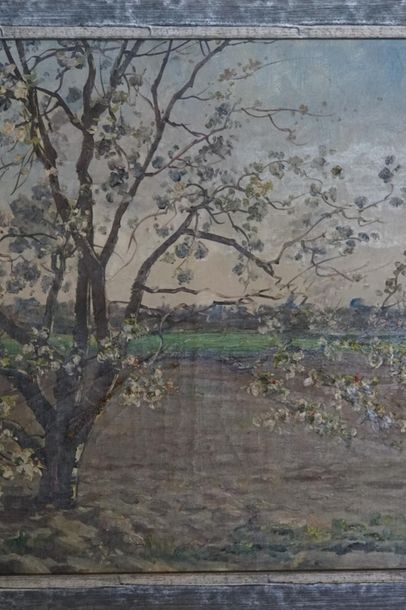 Bernard BRUNEL (XIX-XXth). landscape, oil...
