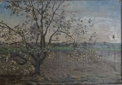 Bernard BRUNEL (XIX-XXth). landscape, oil...