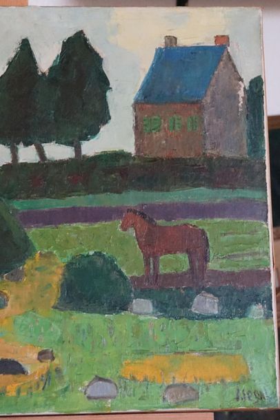 Simon SEGAL (1898-1969) Horse by a river....