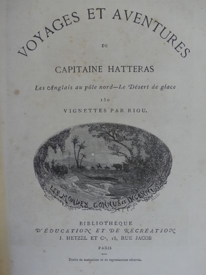 Jules VERNE, Réunion de trois volumes . Voyages...