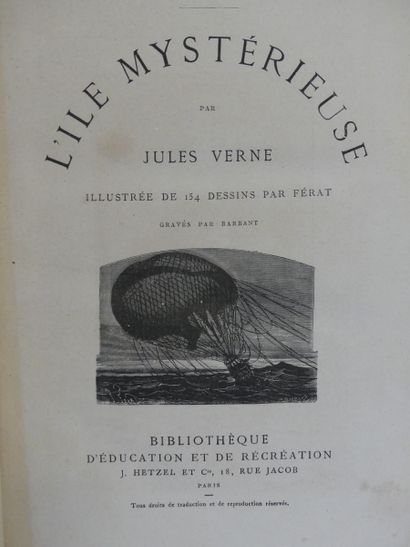 Jules VERNE, Réunion de trois volumes . Voyages...