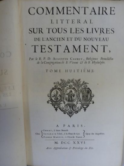 COMMENTAIRE LITTERAL SUR TOUS LES LIVRES...