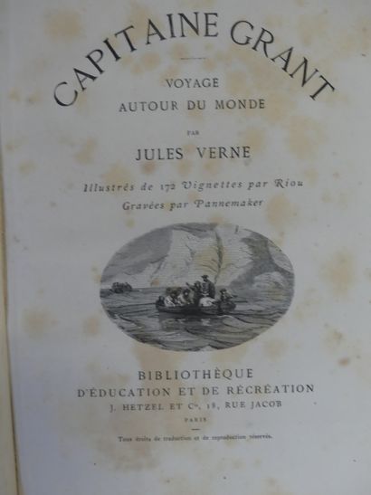 Jules VERNE, Réunion de trois volumes . Voyages...