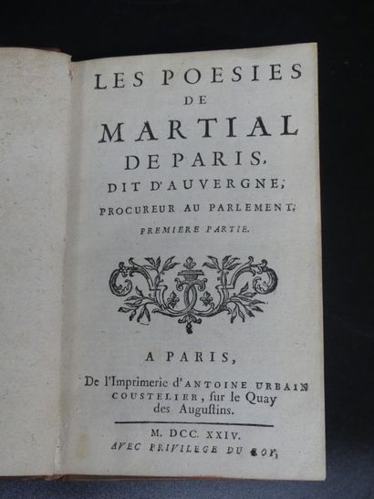 MARTIAL DE PARIS, Les Poésies, ex Libris...
