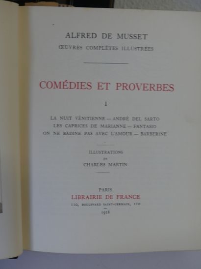 ALFRED DE MUSSET. Comédies et proverbes....