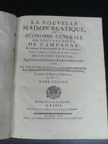 Louis LIGIER. MAISON RUSTIQUE, 1762.
Louis...