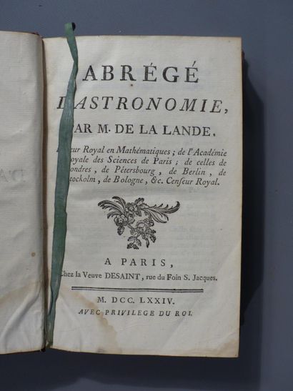 M. DE LA LANDE, Abrégé d'astronomie, 1774.
M....
