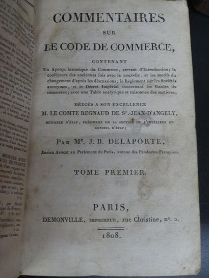 CODE DE COMMERCE, 1808.
COMMENTAIRES sur...