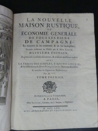 Louis LIGIER. MAISON RUSTIQUE, 1762.
Louis...