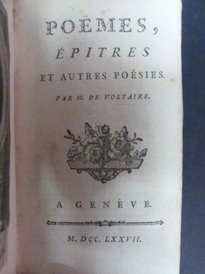 VOLTAIRE, Poèmes, Epîtres et autres poésies,...