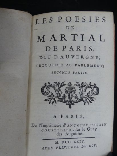 MARTIAL DE PARIS, Les Poésies, ex Libris...