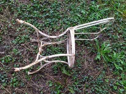 Mobilier de jardin en métal laqué blanc comprenant...