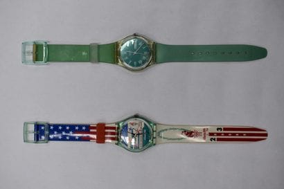 SWATCH. Réunion de deux montres. Montres...