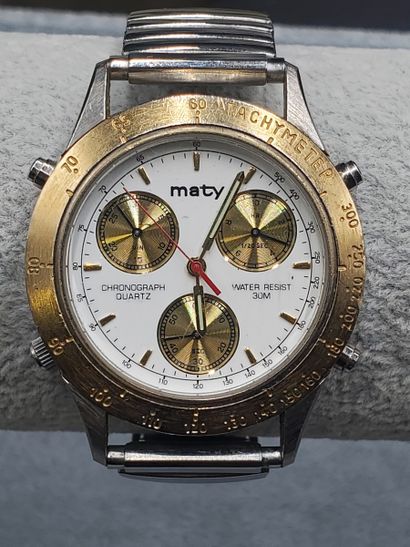 MATY, montre d'homme en acier, mouvement...