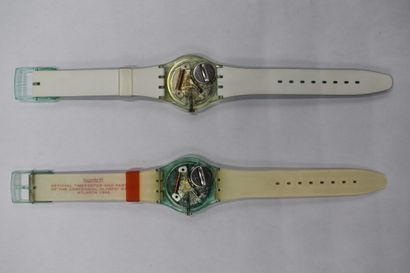 SWATCH. Réunion de deux montres. Montres...