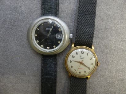 HERMA. Réunion de deux montres d'homme: une...